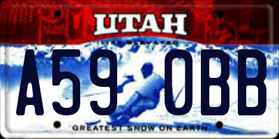 UT license plate A590BB