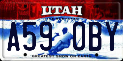 UT license plate A590BY
