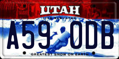 UT license plate A590DB