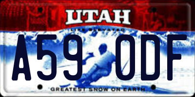 UT license plate A590DF