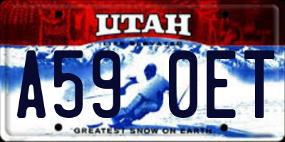 UT license plate A590ET