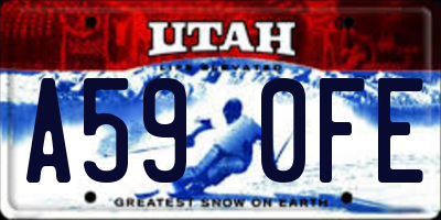 UT license plate A590FE