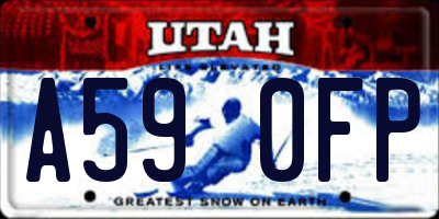 UT license plate A590FP
