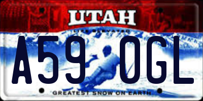 UT license plate A590GL