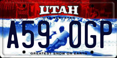 UT license plate A590GP