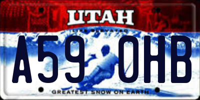 UT license plate A590HB