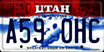 UT license plate A590HC