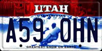 UT license plate A590HN