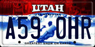 UT license plate A590HR