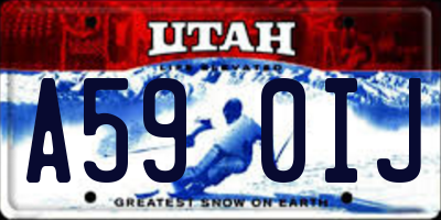 UT license plate A590IJ