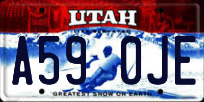 UT license plate A590JE