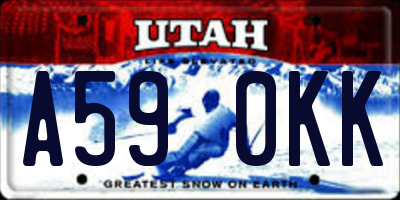 UT license plate A590KK