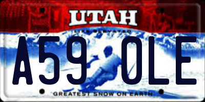 UT license plate A590LE
