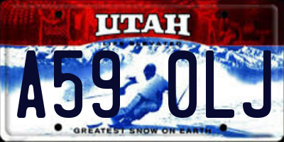UT license plate A590LJ