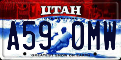 UT license plate A590MW