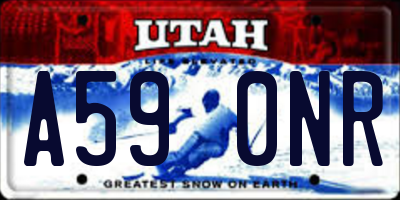 UT license plate A590NR