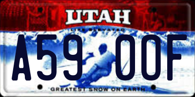 UT license plate A590OF