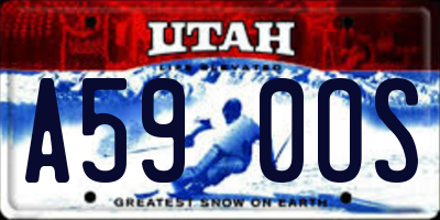 UT license plate A590OS