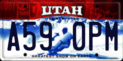 UT license plate A590PM