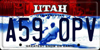 UT license plate A590PV