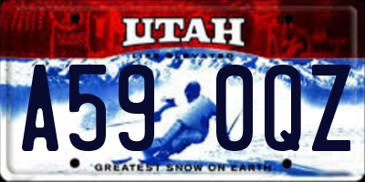 UT license plate A590QZ