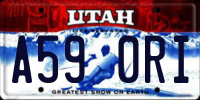 UT license plate A590RI