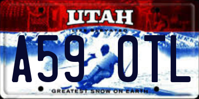 UT license plate A590TL