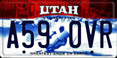 UT license plate A590VR