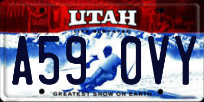 UT license plate A590VY