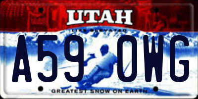 UT license plate A590WG