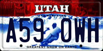 UT license plate A590WH