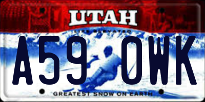 UT license plate A590WK
