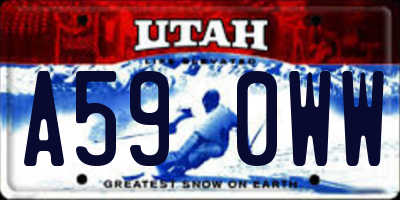 UT license plate A590WW
