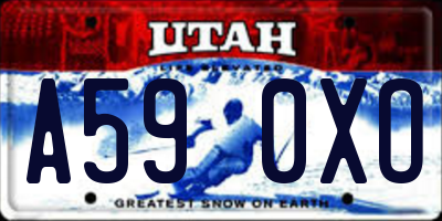 UT license plate A590XO