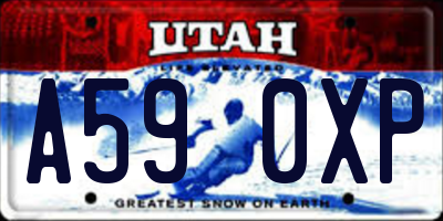 UT license plate A590XP