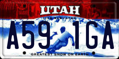 UT license plate A591GA