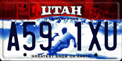 UT license plate A591XU
