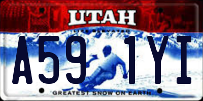 UT license plate A591YI