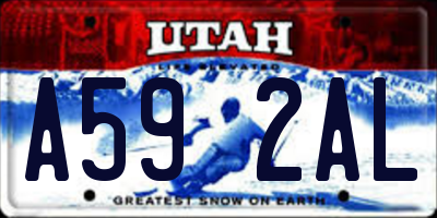 UT license plate A592AL