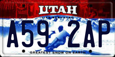 UT license plate A592AP