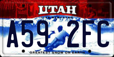 UT license plate A592FC