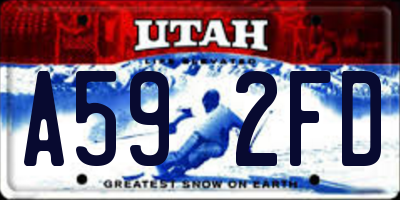 UT license plate A592FD