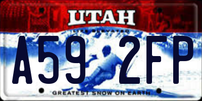UT license plate A592FP