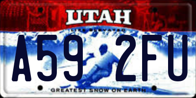 UT license plate A592FU