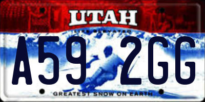 UT license plate A592GG