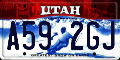 UT license plate A592GJ