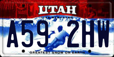 UT license plate A592HW