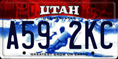 UT license plate A592KC