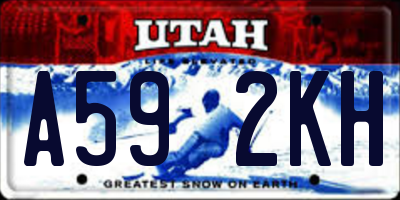 UT license plate A592KH