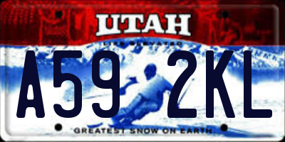 UT license plate A592KL
